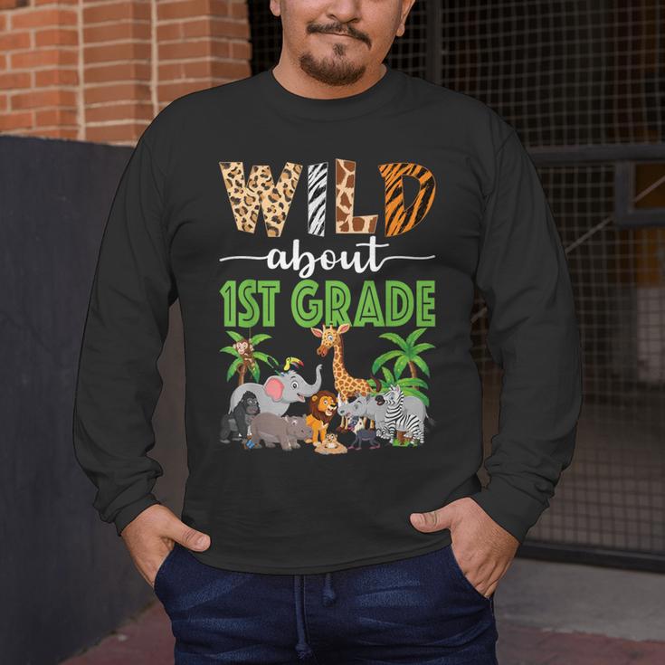 Wild About 1st Grade Teacher Student First Grade Zoo Safari Men's Long Sleeve T-Shirt, funny design Wild About 1st Grade Teacher Student First Grade Zoo Safari Men's Long Sleeve T-Shirt, funny design