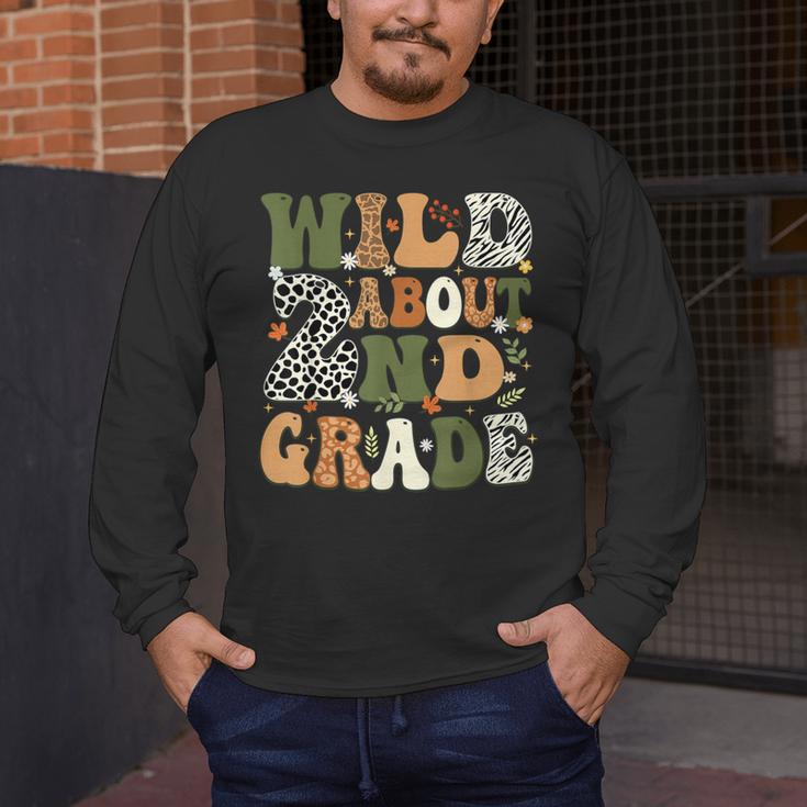Wild About 2nd Grade Teacher Student First Day Of School Men's Long Sleeve T-Shirt, funny design Wild About 2nd Grade Teacher Student First Day Of School Men's Long Sleeve T-Shirt, funny design