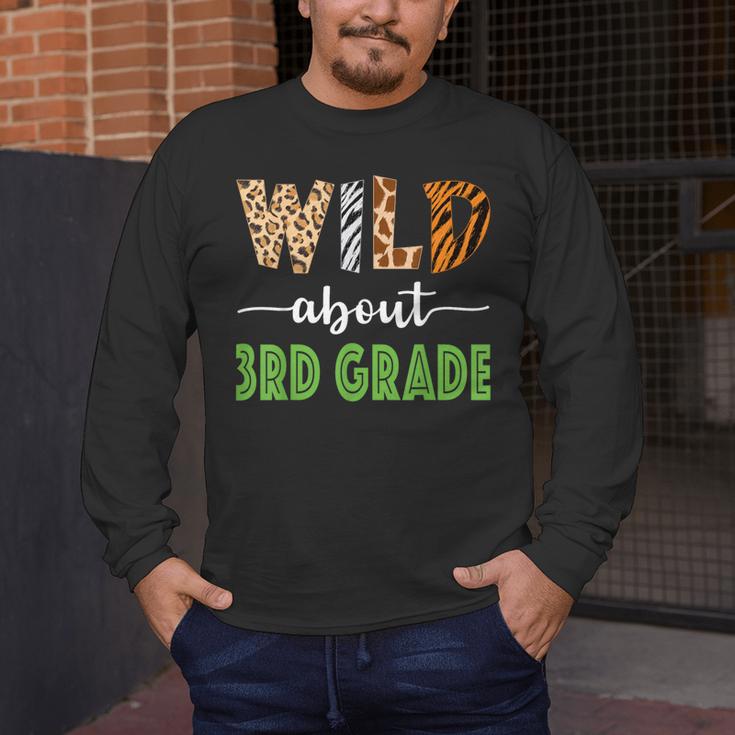 Wild About 3rd Grade Teacher Student Third Grade Zoo Safari Men Women Girls Kids Men's Long Sleeve T-Shirt, funny design