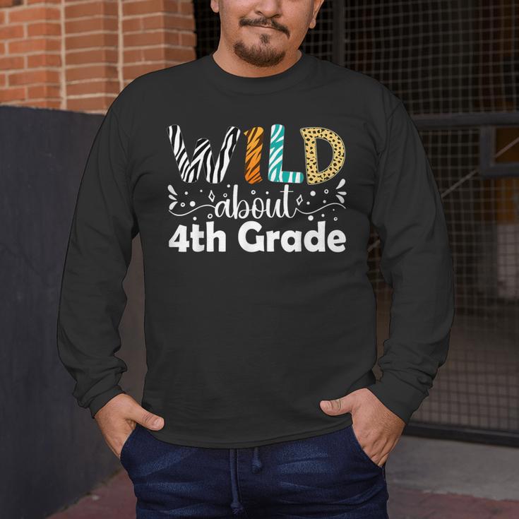 Wild About 4th Grade First Day Of School Teacher Student Men's Long Sleeve T-Shirt, funny design Wild About 4th Grade First Day Of School Teacher Student Men's Long Sleeve T-Shirt, funny design