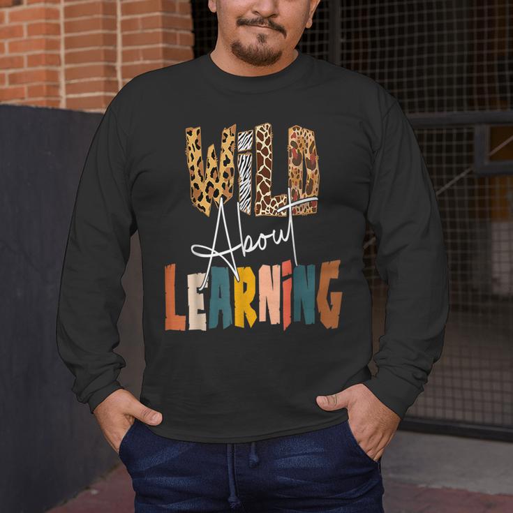 Wild About Learning Teacher Back To School Teaching Men's Long Sleeve T-Shirt, funny design Wild About Learning Teacher Back To School Teaching Men's Long Sleeve T-Shirt, funny design