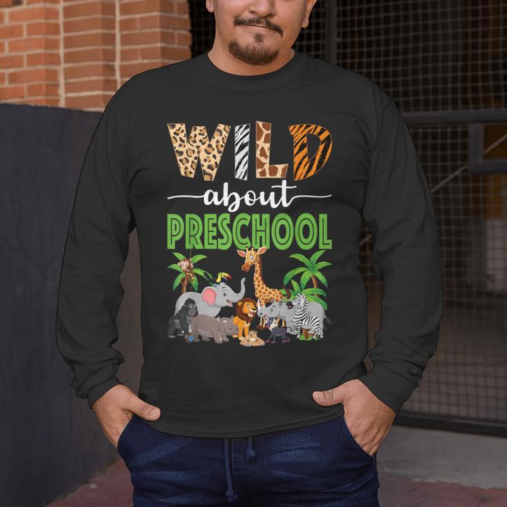 Wild About Preschool Teacher Student Preschool Zoo Safari Men's Long Sleeve T-Shirt, funny design Wild About Preschool Teacher Student Preschool Zoo Safari Men's Long Sleeve T-Shirt, funny design