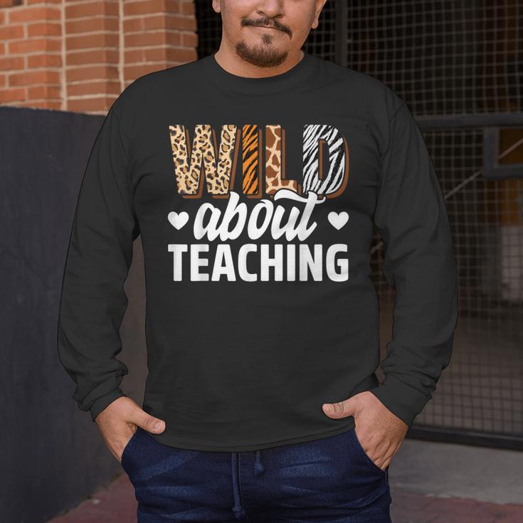 Wild About Teaching Teacher Teaching Back To School Men's Long Sleeve T-Shirt, funny design Wild About Teaching Teacher Teaching Back To School Men's Long Sleeve T-Shirt, funny design