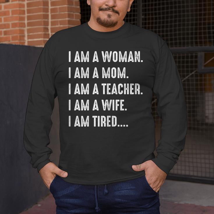Woman Mom Teacher Wife TIRED T Shirt Cute Mom Teacher Shirts Men's Long Sleeve T-Shirt, funny design Woman Mom Teacher Wife TIRED T Shirt Cute Mom Teacher Shirts Men's Long Sleeve T-Shirt, funny design