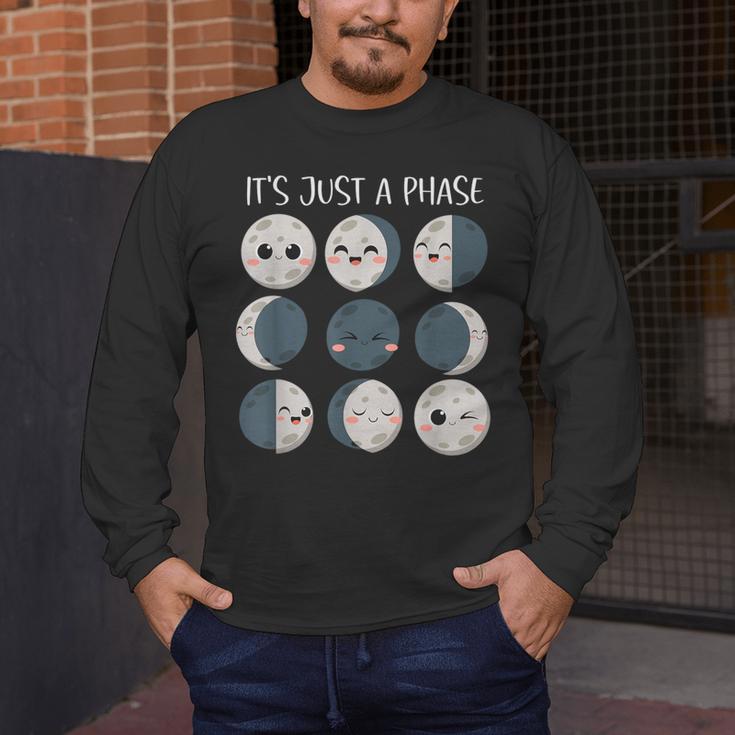 Women Science Teacher Moon Phases Scientist Back To School Men's Long Sleeve T-Shirt, funny design