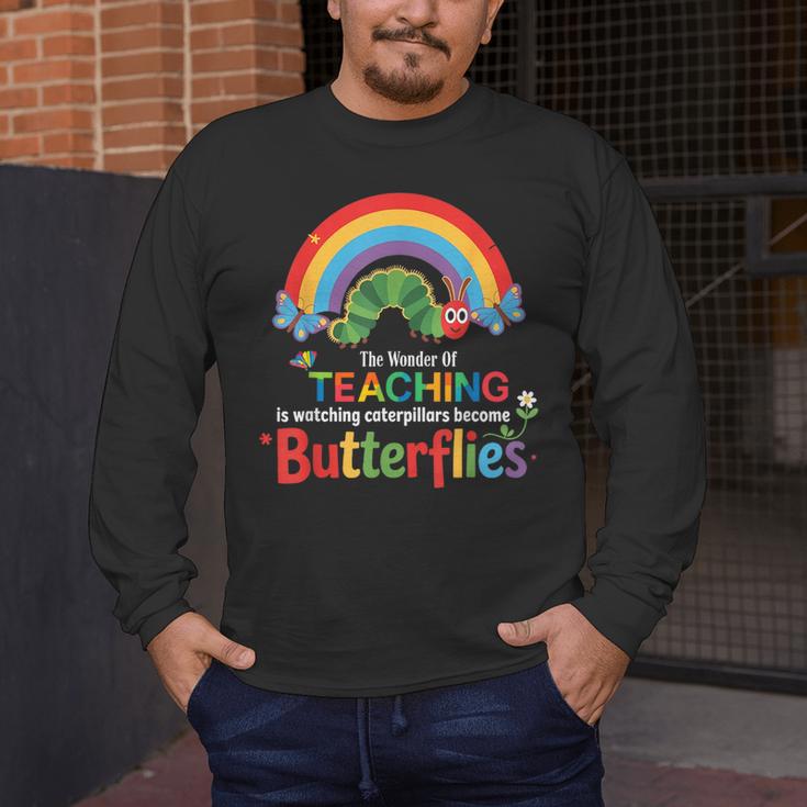 The Wonder Of Teaching Is Watching Caterpillars Teacher Men's Long Sleeve T-Shirt, funny design The Wonder Of Teaching Is Watching Caterpillars Teacher Men's Long Sleeve T-Shirt, funny design