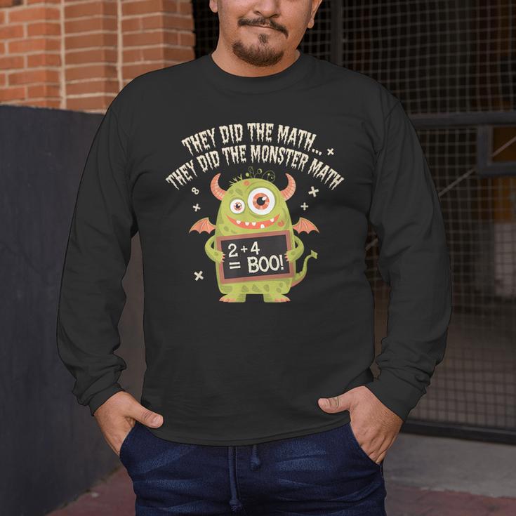 They Did The Math They Did The Monster Math Teacher Student Men's Long Sleeve T-Shirt, funny design They Did The Math They Did The Monster Math Teacher Student Men's Long Sleeve T-Shirt, funny design