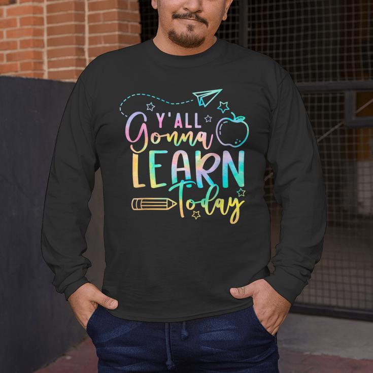 Y'All Gonna Learn Today Back To School Teacher Kids Men's Long Sleeve T-Shirt, funny design Y'All Gonna Learn Today Back To School Teacher Kids Men's Long Sleeve T-Shirt, funny design