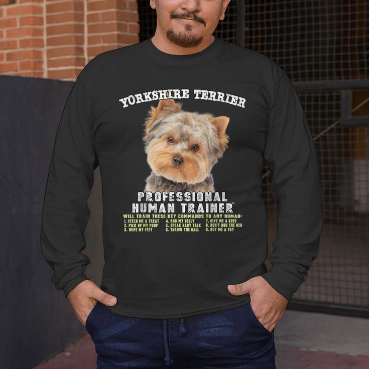 Yorkshire Terrier Yorkie Dog Professional Human Trainer Men's Long Sleeve T-Shirt, funny design
