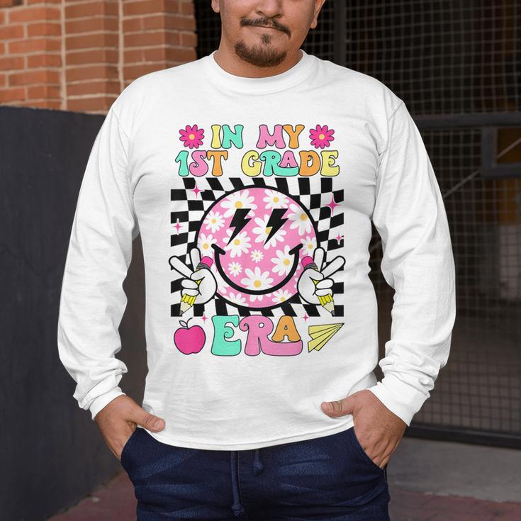 In My 1st Grade Era Smile Face Back To School Teacher Kid Men's Long Sleeve T-Shirt, funny design In My 1st Grade Era Smile Face Back To School Teacher Kid Men's Long Sleeve T-Shirt, funny design