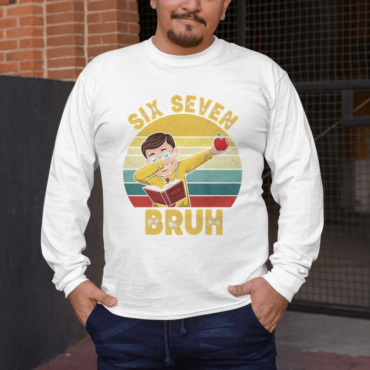 67 Meme Six Seven Bruh Retro Dabbing Teacher School Men's Long Sleeve T-Shirt, funny design 67 Meme Six Seven Bruh Retro Dabbing Teacher School Men's Long Sleeve T-Shirt, funny design