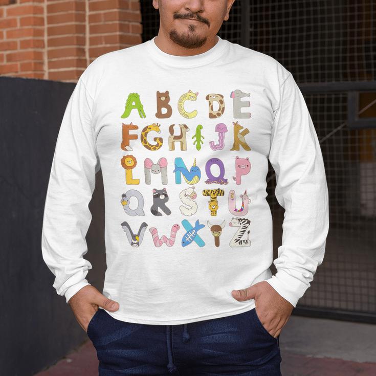 ABC Animals Alphabet Graphic Boys Girls Kindergarten Teacher Men's Long Sleeve T-Shirt, funny design ABC Animals Alphabet Graphic Boys Girls Kindergarten Teacher Men's Long Sleeve T-Shirt, funny design