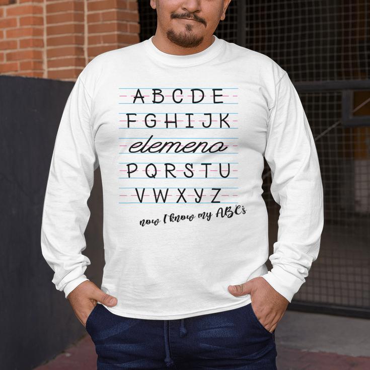 ABC Elemeno Shirt Alphabet Kindergarten Preschool Teacher Men's Long Sleeve T-Shirt, funny design ABC Elemeno Shirt Alphabet Kindergarten Preschool Teacher Men's Long Sleeve T-Shirt, funny design