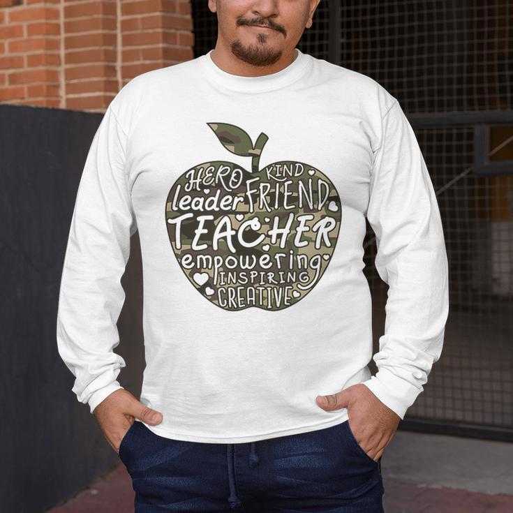 Apple Camoflauge Clothing Camo Student Teacher Cute School Men's Long Sleeve T-Shirt, funny design Apple Camoflauge Clothing Camo Student Teacher Cute School Men's Long Sleeve T-Shirt, funny design