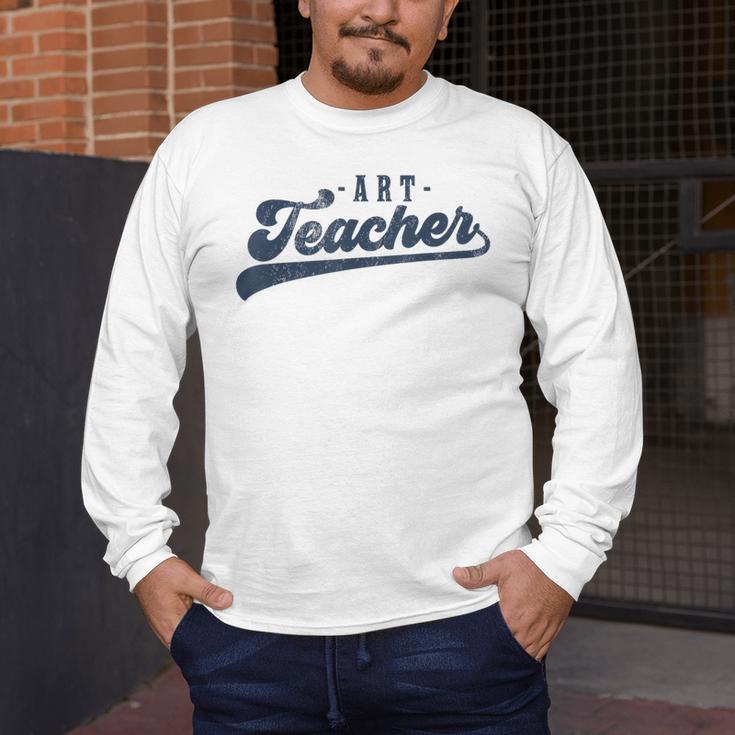 Art Teacher Men Women Cute Vintage Graphic Art Teacher Men's Long Sleeve T-Shirt, funny design