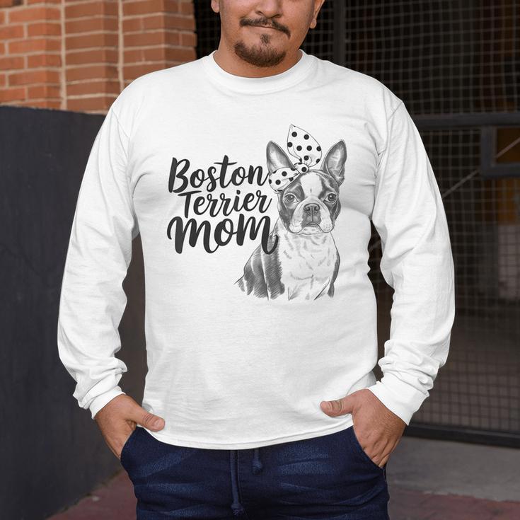 Boston Terrier Dog Bostie Mom Idea For Women Men's Long Sleeve T-Shirt, funny design