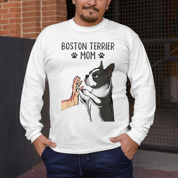 Boston Terrier Mom Dogs Mum Woman Men's Long Sleeve T-Shirt, funny design