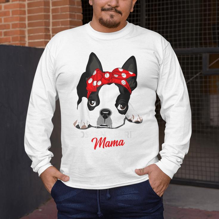 Boston Terrier Mum Dog Woman Idea Men's Long Sleeve T-Shirt, funny design