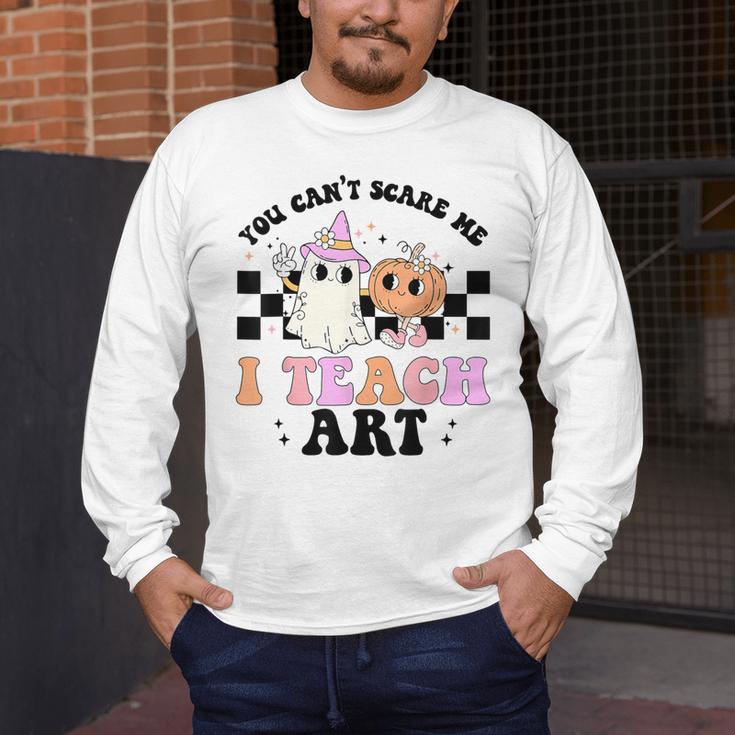 You Can't Scare Me I Teach Art Retro Teacher Ghost Halloween Men's Long Sleeve T-Shirt, funny design You Can't Scare Me I Teach Art Retro Teacher Ghost Halloween Men's Long Sleeve T-Shirt, funny design