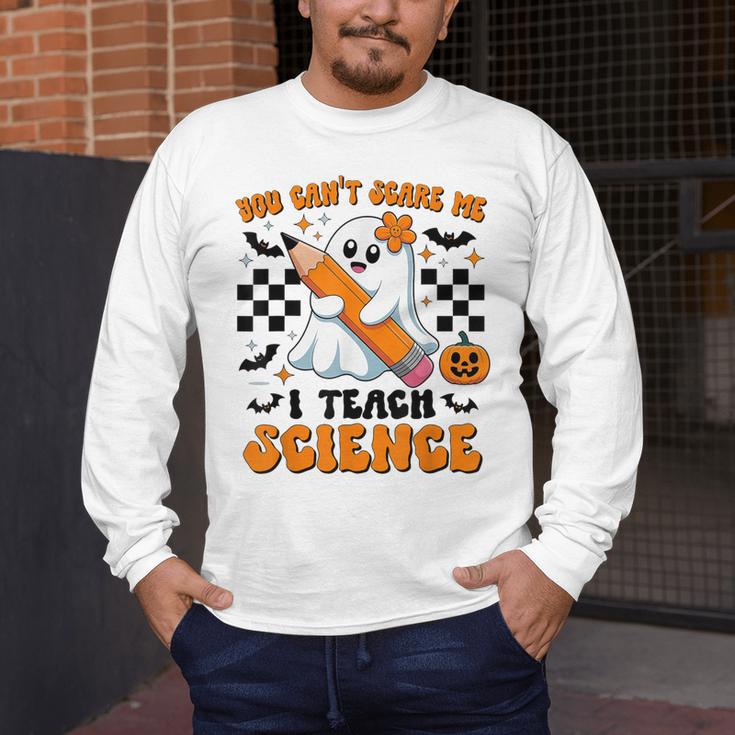 You Can't Scare Me I Teach Science Retro Teacher Halloween Men's Long Sleeve T-Shirt, funny design You Can't Scare Me I Teach Science Retro Teacher Halloween Men's Long Sleeve T-Shirt, funny design