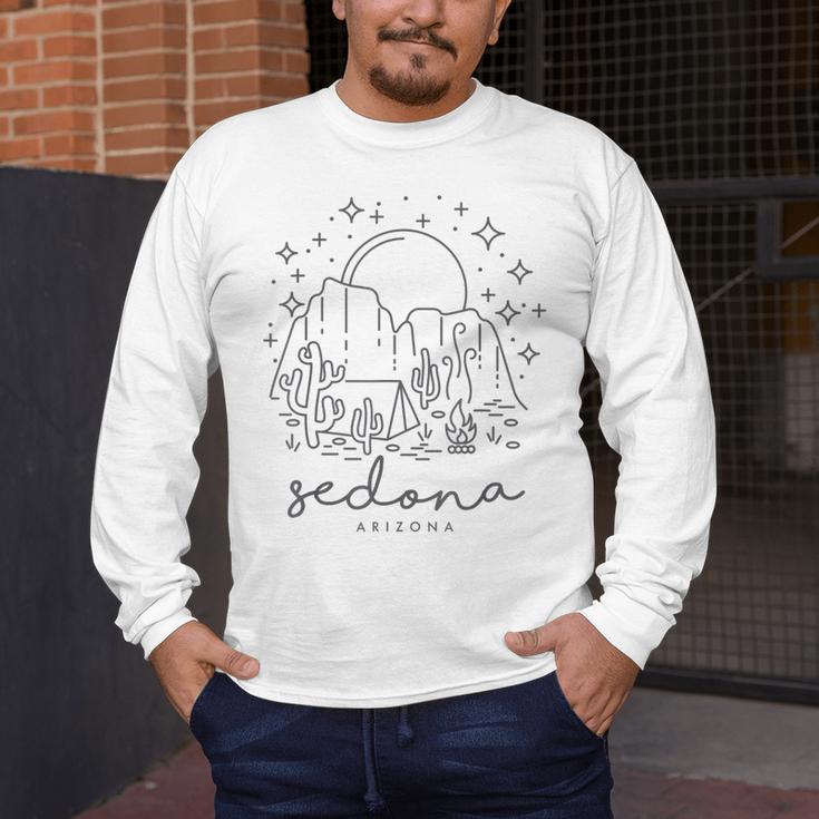 Cool Vintage Cactus Sedona Arizona Camping Souvenir Men's Long Sleeve T-Shirt, funny design