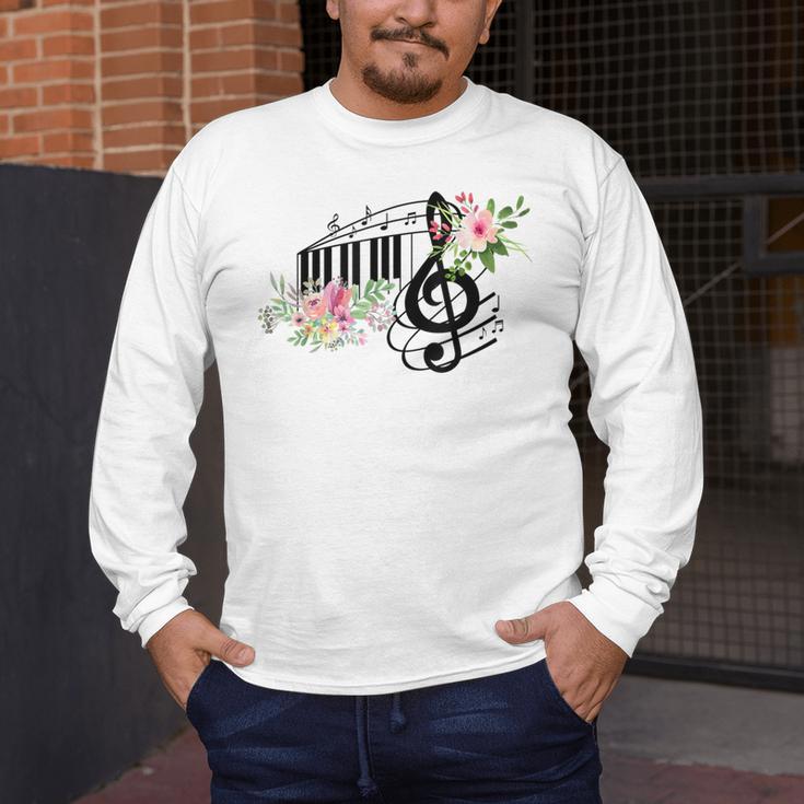 Cut Music Teacher Shirt With a Piano Keys Notes And Flowers Men's Long Sleeve T-Shirt, funny design Cut Music Teacher Shirt With a Piano Keys Notes And Flowers Men's Long Sleeve T-Shirt, funny design