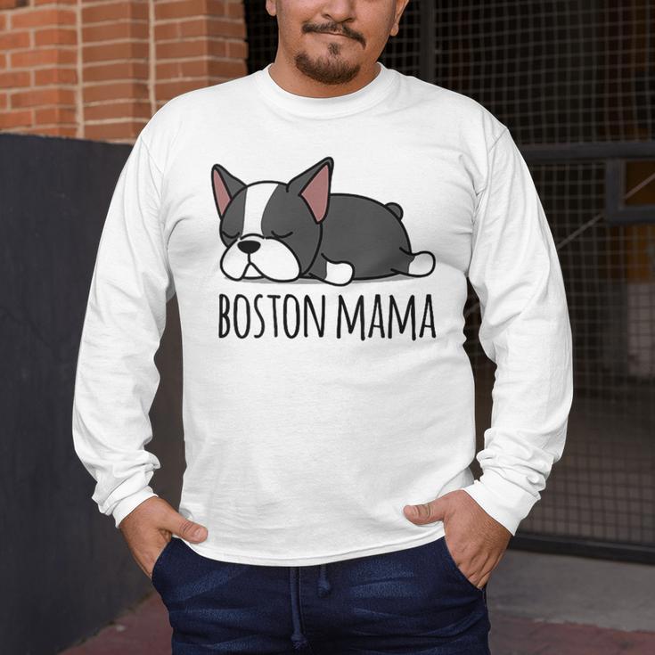 Cute Boston Terrier Boston Mama Men's Long Sleeve T-Shirt, funny design