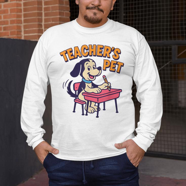 Cute Elementary School Student Dog Teacher's Pet Men's Long Sleeve T-Shirt, funny design