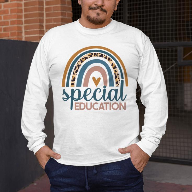 Cute Special Education Leopard Print SPED Teacher Idea Men's Long Sleeve T-Shirt, funny design