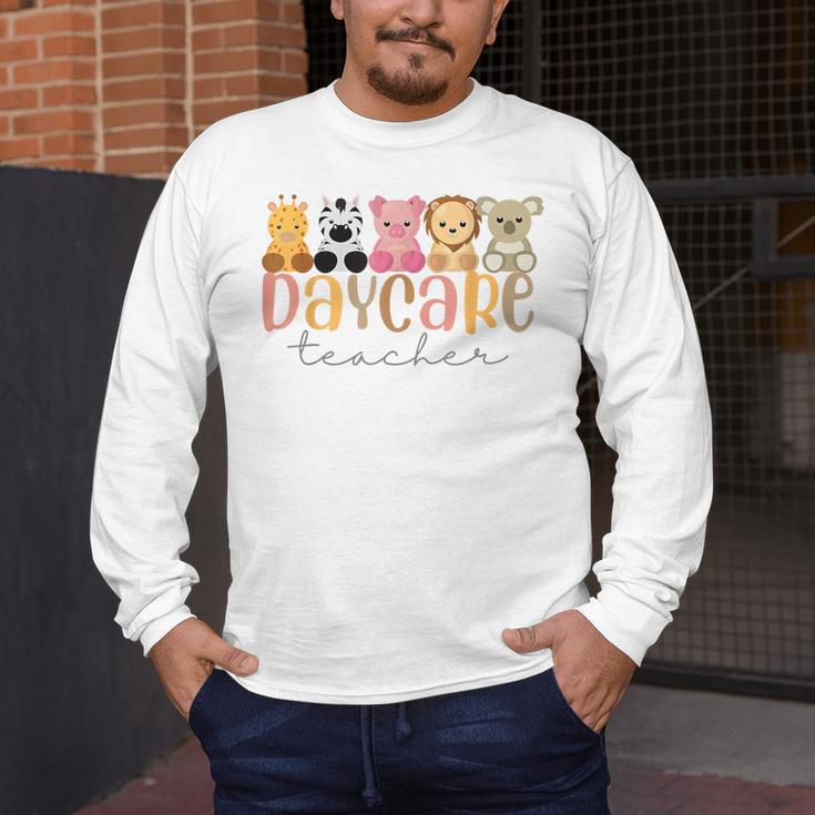 Daycare Teacher Animals Daycare Provider Back To School Men's Long Sleeve T-Shirt, funny design