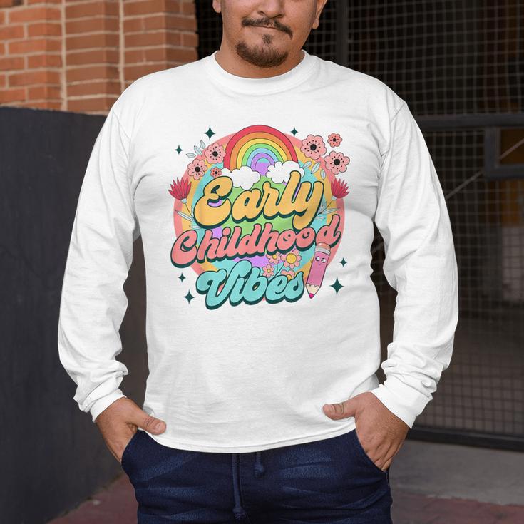 Daycare Teacher Daycare Provider Early Childhood Vibes Men's Long Sleeve T-Shirt, funny design Daycare Teacher Daycare Provider Early Childhood Vibes Men's Long Sleeve T-Shirt, funny design