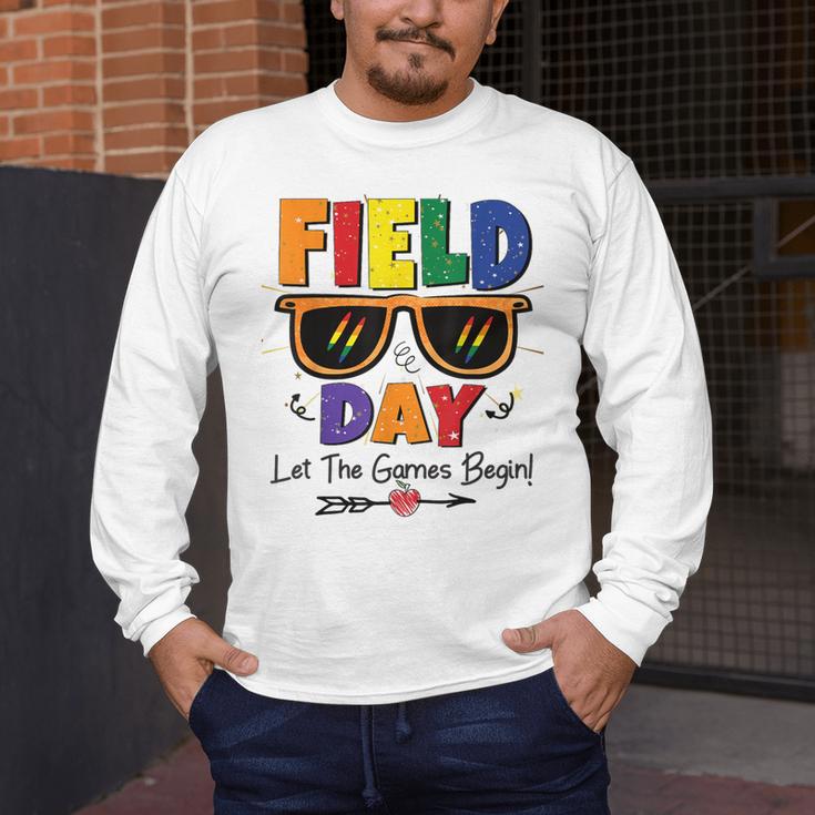 Field Day 2025 Let The Games Begin Kids Boys Girls Teachers Men's Long Sleeve T-Shirt, funny design Field Day 2025 Let The Games Begin Kids Boys Girls Teachers Men's Long Sleeve T-Shirt, funny design