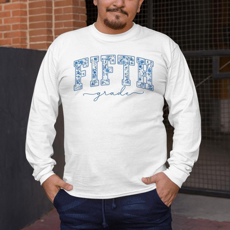 Fifth Grade Toile De Jouy Back To School Teachers Kids Men's Long Sleeve T-Shirt, funny design