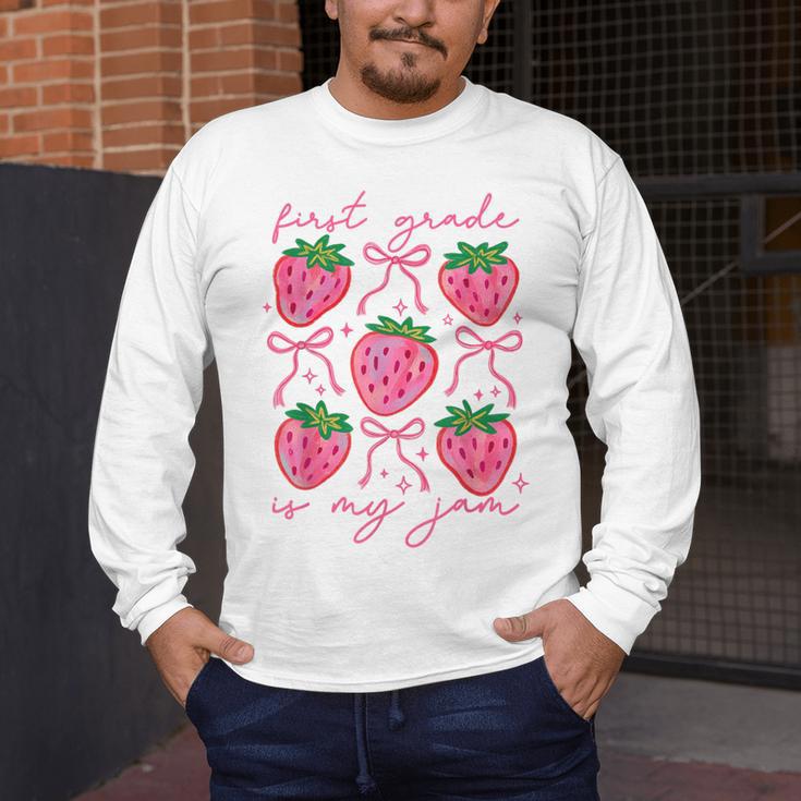 First Grade Is My Jam Strawberry First Grade Teacher Women Men's Long Sleeve T-Shirt, funny design First Grade Is My Jam Strawberry First Grade Teacher Women Men's Long Sleeve T-Shirt, funny design