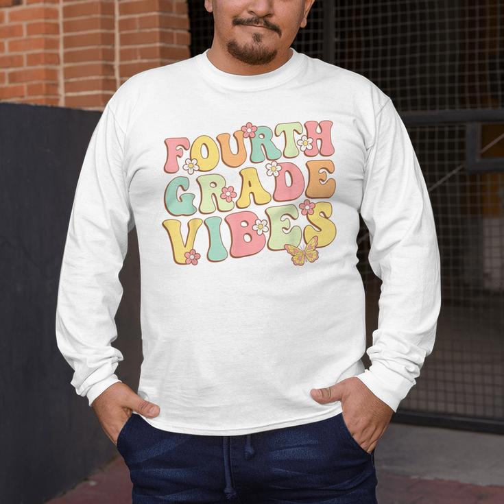 Fourth Grade Vibes Hello Team 4th Grade Teacher Kids Retro Men's Long Sleeve T-Shirt, funny design Fourth Grade Vibes Hello Team 4th Grade Teacher Kids Retro Men's Long Sleeve T-Shirt, funny design