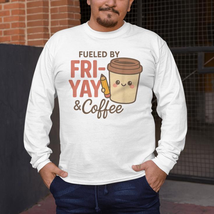 Friyay Teacher Coffee Friday School Cute Fri Yay Men's Long Sleeve T-Shirt, funny design