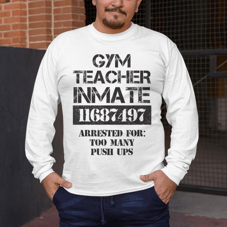 Halloween Gym Teacher Prisoner Costume Men's Long Sleeve T-Shirt, funny design