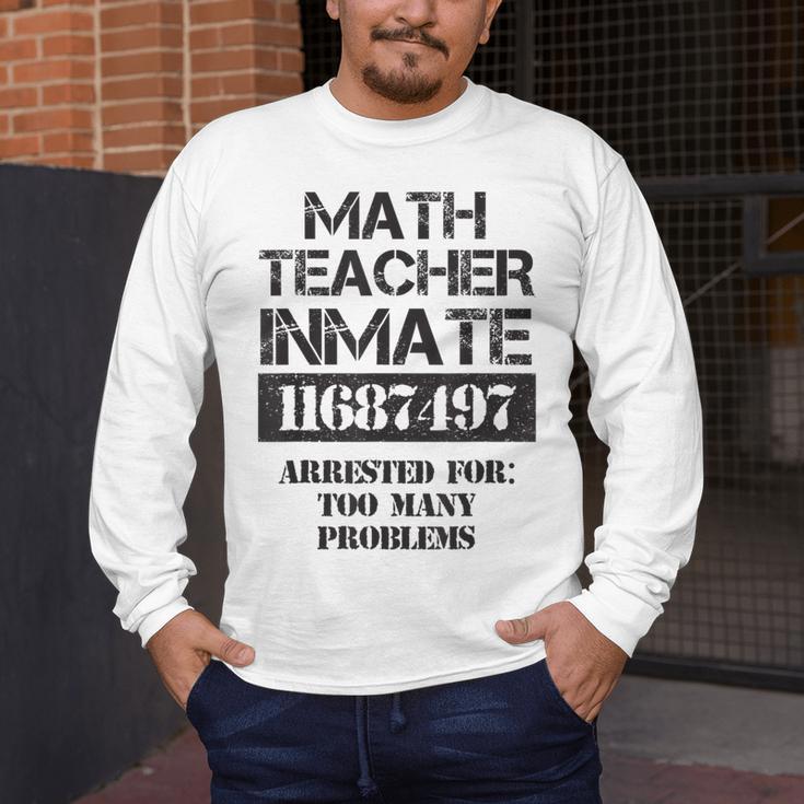 Halloween Math Teacher Prisoner Costume Men's Long Sleeve T-Shirt, funny design Halloween Math Teacher Prisoner Costume Men's Long Sleeve T-Shirt, funny design