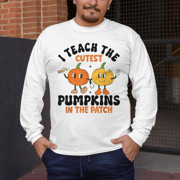 Halloween Teacher I Teach The Cutest Pumpkins In The Patch Men's Long Sleeve T-Shirt, funny design