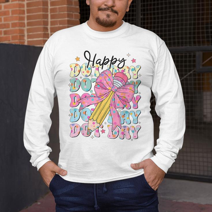 Happy Dot Day 2025 Coquette Bow Teachers Kids Boys Girls Men's Long Sleeve T-Shirt, funny design Happy Dot Day 2025 Coquette Bow Teachers Kids Boys Girls Men's Long Sleeve T-Shirt, funny design