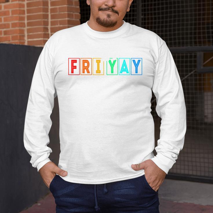 Happy Fri Yay Teacher Friday Men's Long Sleeve T-Shirt, funny design