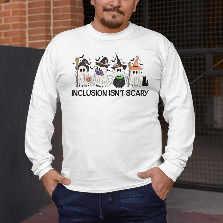 Inclusion Isn't Scary Boo Ghost Halloween Sped Teacher Men's Long Sleeve T-Shirt, funny design Inclusion Isn't Scary Boo Ghost Halloween Sped Teacher Men's Long Sleeve T-Shirt, funny design