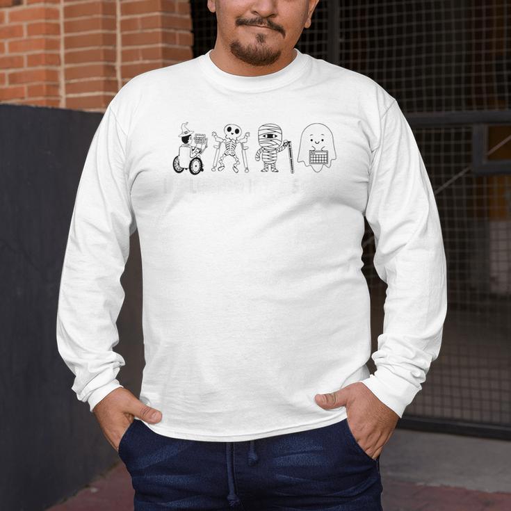 Inclusion Isn't Scary Halloween SLP Sped Teacher Unity Day Men's Long Sleeve T-Shirt, funny design Inclusion Isn't Scary Halloween SLP Sped Teacher Unity Day Men's Long Sleeve T-Shirt, funny design