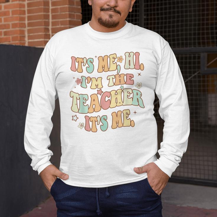 It's Me Hi I'm The Teacher It's Me Groovy Teacher Men's Long Sleeve T-Shirt, funny design It's Me Hi I'm The Teacher It's Me Groovy Teacher Men's Long Sleeve T-Shirt, funny design