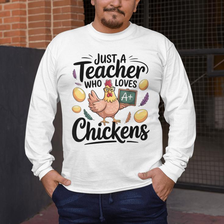 Just a Teacher Who Loves Chickens Chicken Farm Animal Lover Men's Long Sleeve T-Shirt, funny design Just a Teacher Who Loves Chickens Chicken Farm Animal Lover Men's Long Sleeve T-Shirt, funny design
