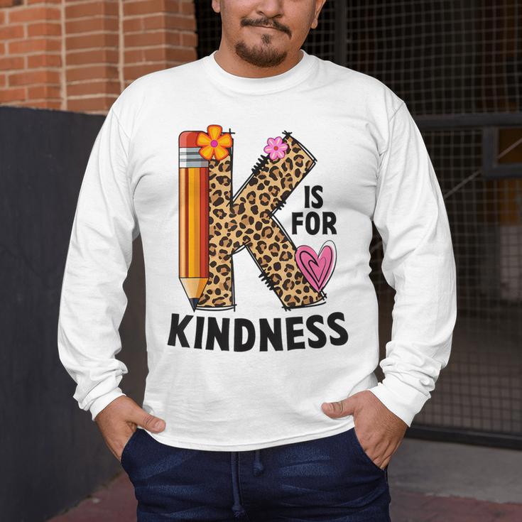 K Is For Kindness Unity Day Teacher Kids Men's Long Sleeve T-Shirt, funny design K Is For Kindness Unity Day Teacher Kids Men's Long Sleeve T-Shirt, funny design