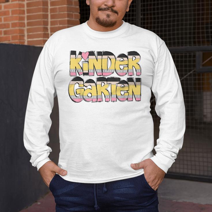 Kindergarten Pencil First Day Of School Teacher Toddler Kids Men's Long Sleeve T-Shirt, funny design Kindergarten Pencil First Day Of School Teacher Toddler Kids Men's Long Sleeve T-Shirt, funny design
