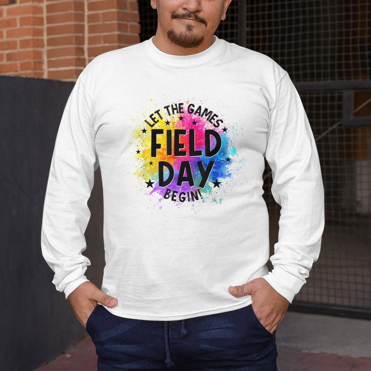 Let The Games Begin Field Day Fun Day Teachers Boys Girls Men's Long Sleeve T-Shirt, funny design