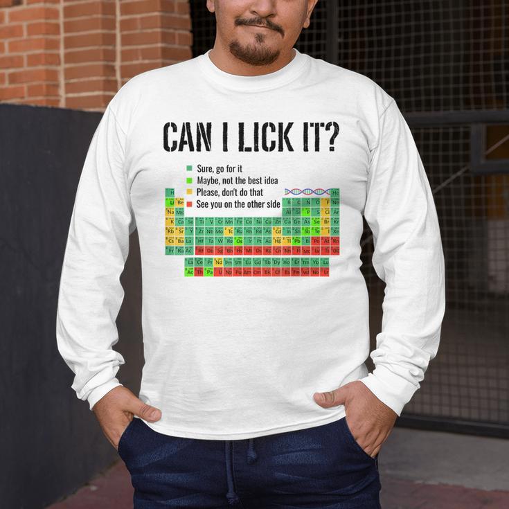 Can I Lick It Periodic Table Chart Science Teacher Men's Long Sleeve T-Shirt, funny design Can I Lick It Periodic Table Chart Science Teacher Men's Long Sleeve T-Shirt, funny design