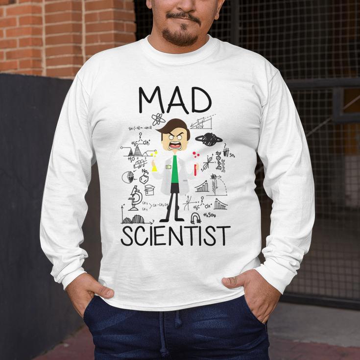 Mad Scientist Shirt Kids Boys Youth Science Teacher Men's Long Sleeve T-Shirt, funny design
